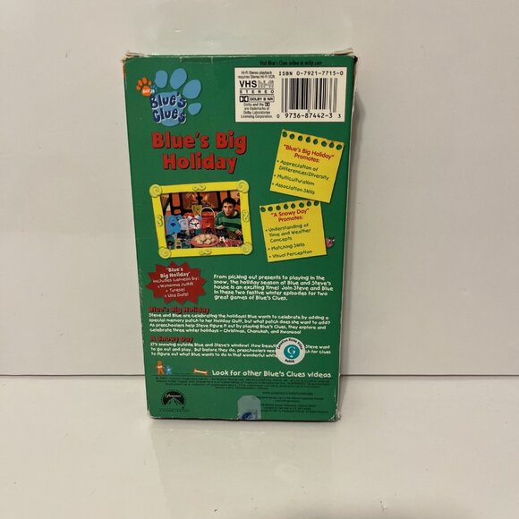 Nick Jr Blue’s Clues Play Along Big Holiday VHS Videocassette Christmas - Picture 2 of 7